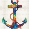 Colourful Anchor paint by numbers