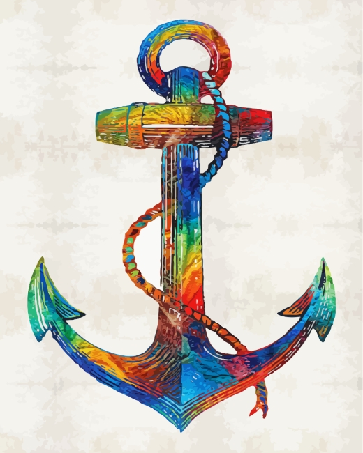 Colourful Anchor paint by numbers