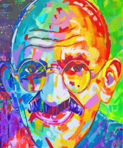 Colourful Ghandhi paint by numbers