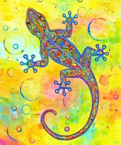 Colourful Geko paint by numbers