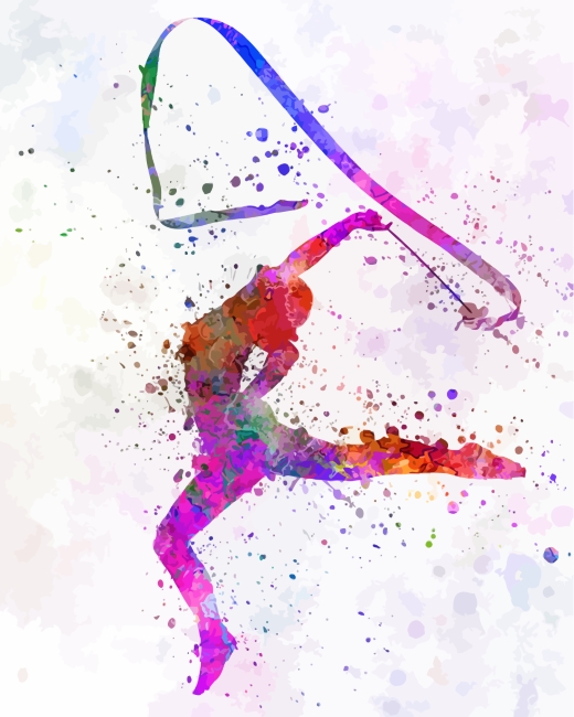 Colourful Gymnastic Girl paint by numbers