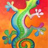 Colourful Lizard Gecko paint by numbers