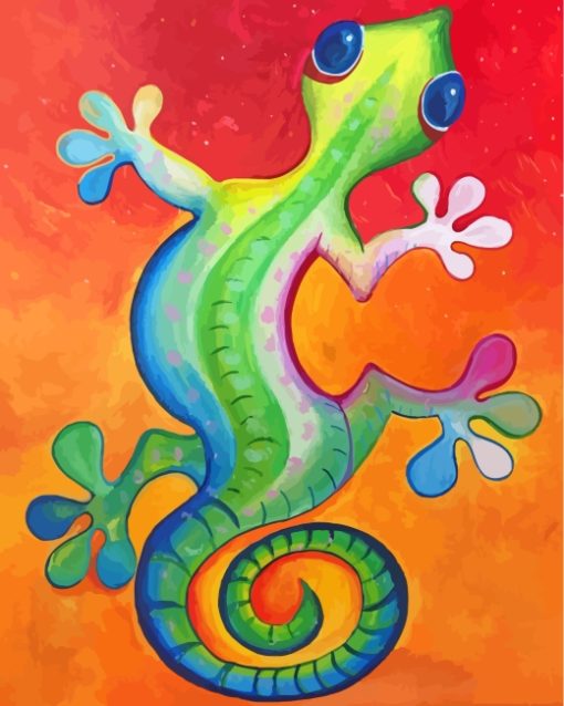 Colourful Lizard Gecko paint by numbers