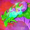 Colourful Neon Dragon paint by numbers