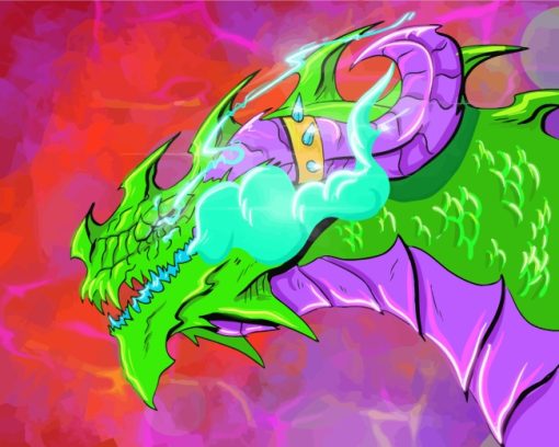 Colourful Neon Dragon paint by numbers