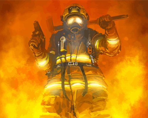 Fire Man Art paint by numbers