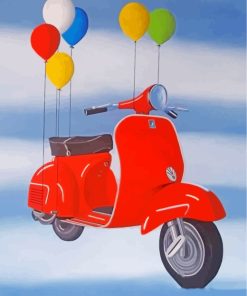 Flying Vespa paint by numbers