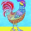 Folk Rooster Bird paint by numbers