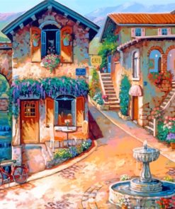Fountain Village paint by numbers