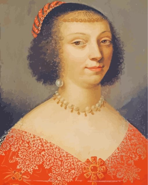 French Lady Wearing Pearls paint by numbers