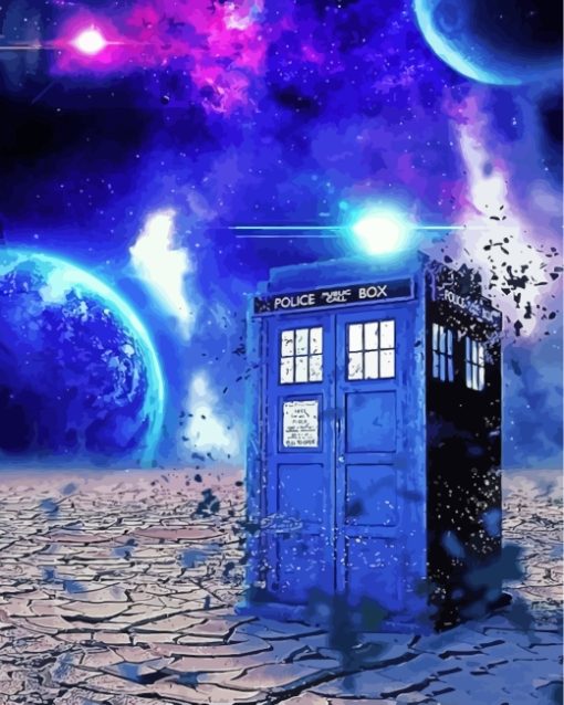 Galaxy Space Tardis paint by numbers