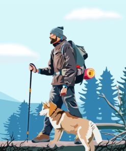 Hiking With Dog paint by numbers