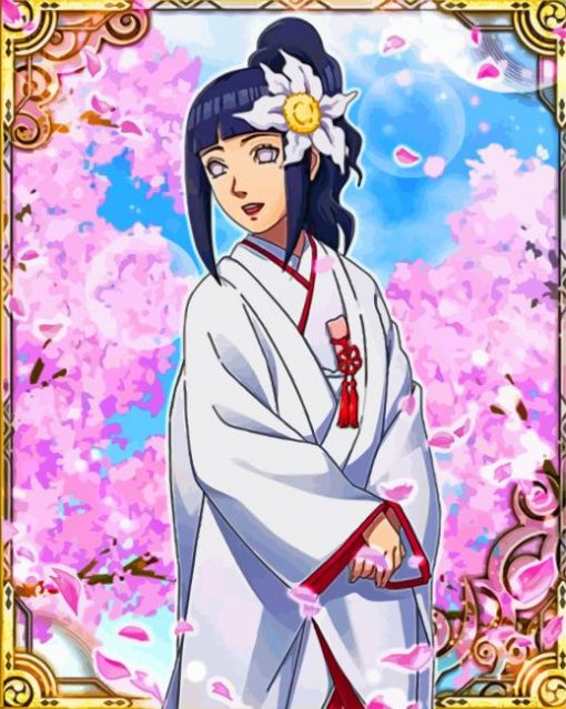 Hinata Hyuga Wearing Traditional Clothes paint by numbers