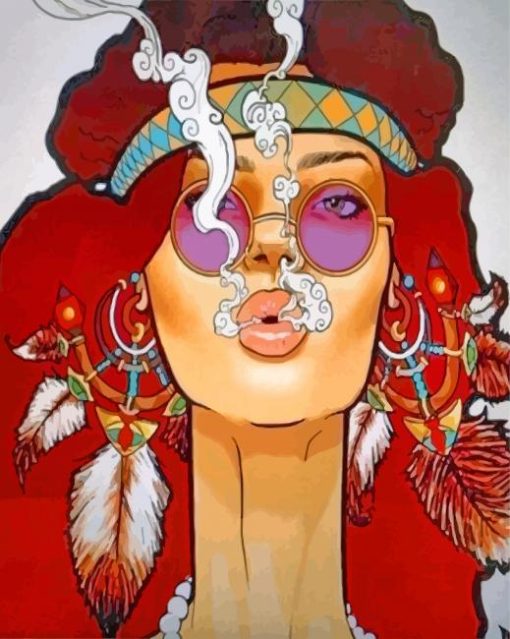 Hippie Girl paint by numbers