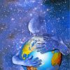 Hugging Planet Earth paint by numbers