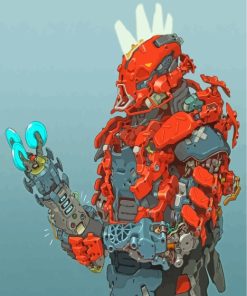 Illustration Robot paint by numbers