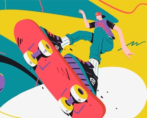 Illustration Skater paint by numbers