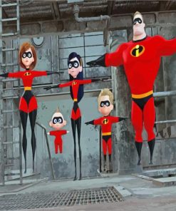 Incredibles Animated Movie paint by numbers