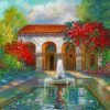 Italian Garden Fountain paint by numbers