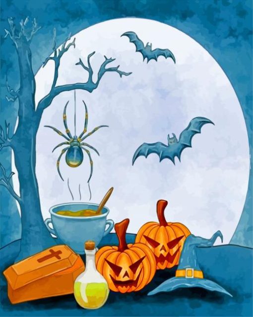 Jack O Lantern Halloween Vibes paint by numbers