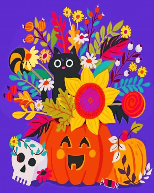 Jack O Lantern Illustration paint by numbers