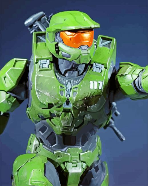 John 117 Halo Game - Paint By Number - Paint by Numbers for Sale