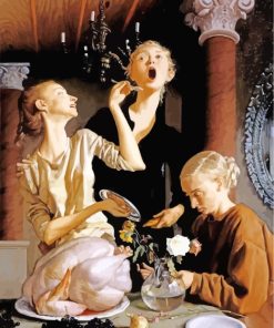John Currin Thanksgiving paint by numbers