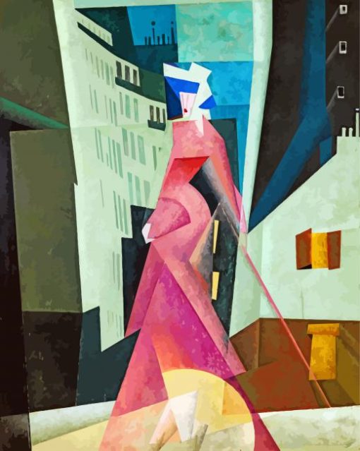 Lady In Mauve Lyonel Feininger paint by numbers