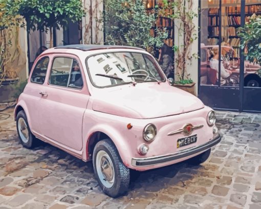 Light Pink Fiat Car paint by numbers