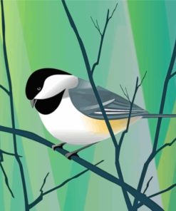 Little Chickadee Bird paint by numbers