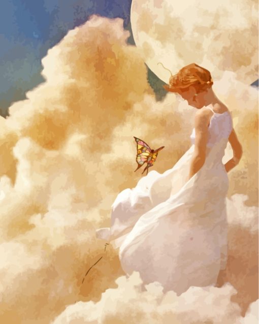 Little Girl In Clouds paint by numbers