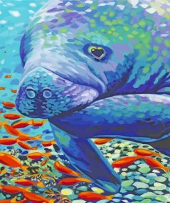 Manatee And Fish paint by numbers