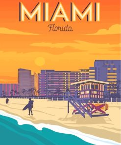Miami Florida Poster paint by numbers