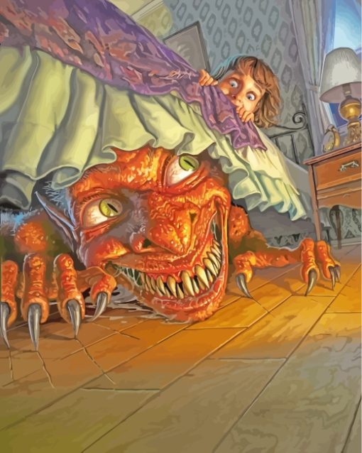 Monster Under Bed paint by numbers