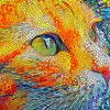Mosaic Cat Art paint by numbers