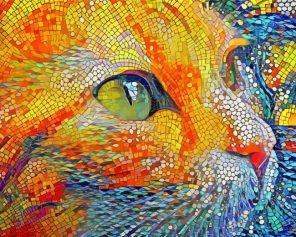 Mosaic Cat Art paint by numbers