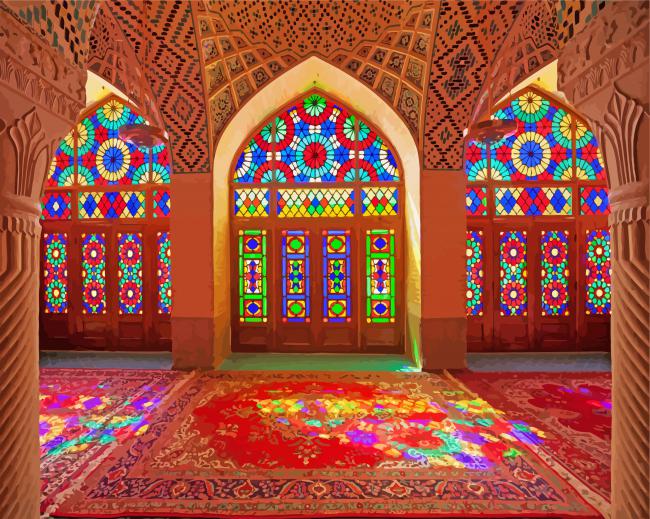 Nasir Al Mulk Mosque Iran paint by numbers
