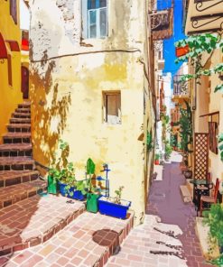 Old Town Crete Greece paint by number paint by numbers