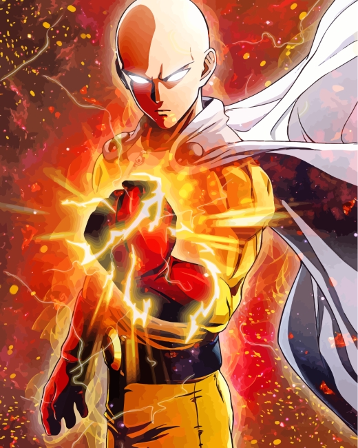 One Punch Man Saitama paint by number