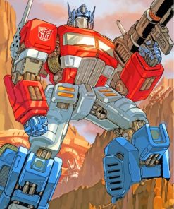 Optimus Prime Robot paint by numbers