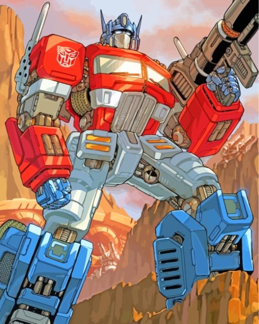 Optimus Prime Robot paint by numbers