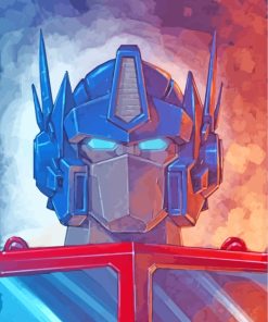 Optimus Prime Transformers Movie paint by numbers