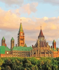 Ottawa Parliament Hill Building paint by numbers