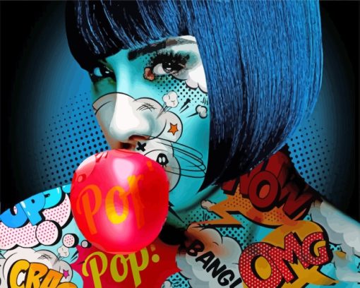 Pop Art Bubble Girl paint by numbers