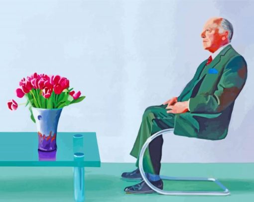 Portrait Of Sir David Webster By Hockney paint by numbers