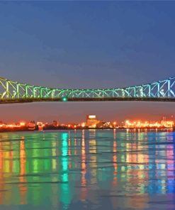 Rainbow Jacques Cartier Bridge Montreal paint by numbers