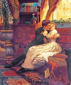Romantic Victorian Couple paint by numbers