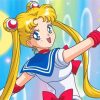 Sailor Moon Anime Girl paint by numbers