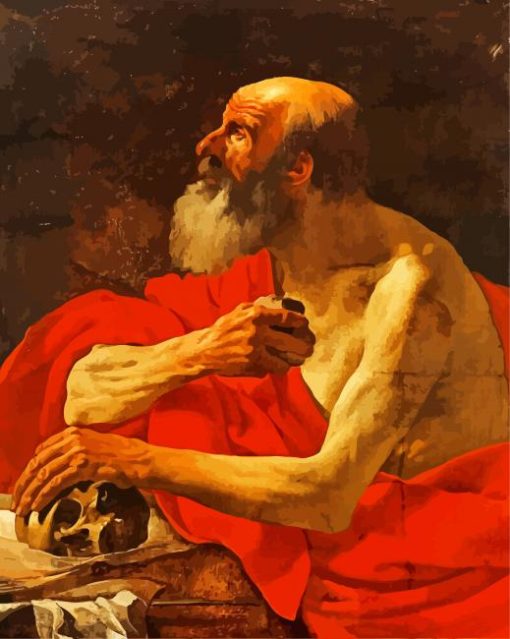 Saint Jerome Hendrick Ter Brugghen paint by numbers