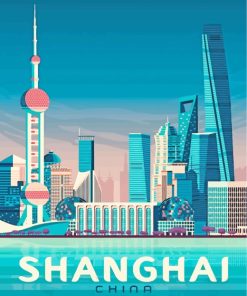Shanghai China Poster paint by numbers